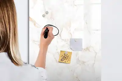 Glazen magneetbord met decoratieve print in elegant marmer design