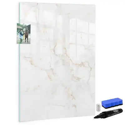 Glazen magneetbord met decoratieve print in elegant marmer design