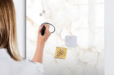 Glazen magneetbord met decoratieve print in elegant marmer design
