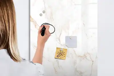 Glazen magneetbord met decoratieve print in elegant marmer design