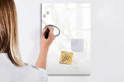 Glazen magneetbord met decoratieve print in elegant marmer design
