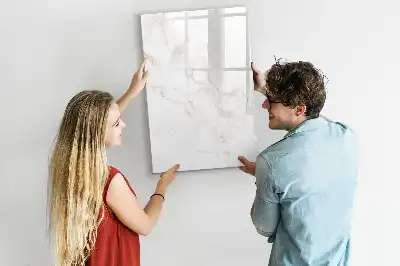 Glazen magneetbord met decoratieve print in elegant marmer design