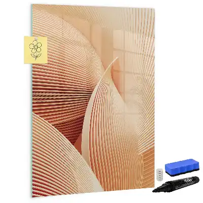Glazen magneetbord met decoratieve print met abstract golfpatroon