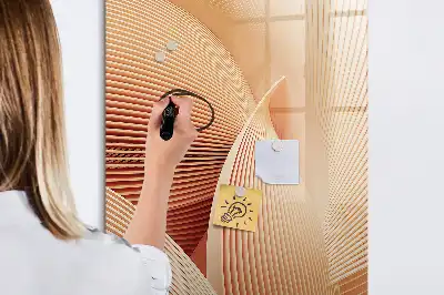 Glazen magneetbord met decoratieve print met abstract golfpatroon
