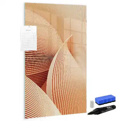 Glazen magneetbord met decoratieve print met abstract golfpatroon