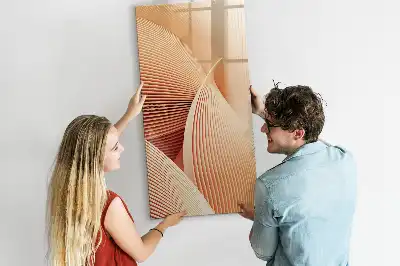 Glazen magneetbord met decoratieve print met abstract golfpatroon