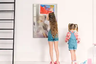 Magnetisch glazen memobord voor aan de muur met aquarel planten design