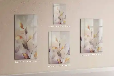 Magnetisch glazen memobord voor aan de muur met aquarel planten design