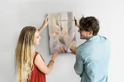 Magnetisch glazen memobord voor aan de muur met aquarel planten design
