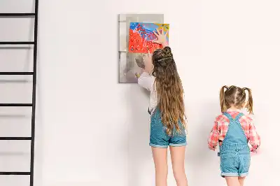 Magnetisch glazen memobord voor aan de muur met aquarel planten design