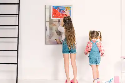 Magnetisch glazen memobord voor aan de muur met aquarel planten design