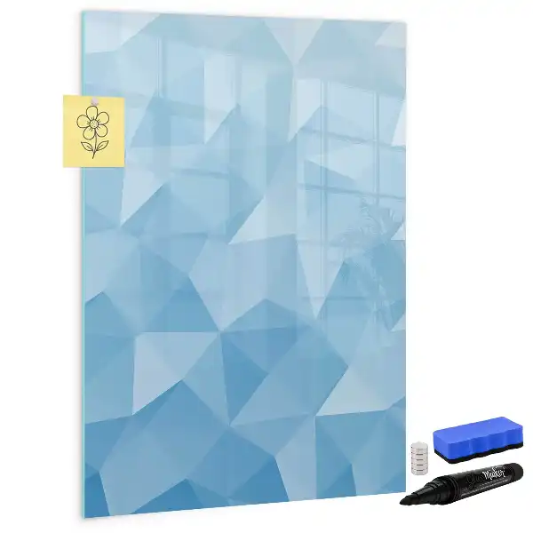 Glazen magneetbord met decoratieve print met abstractie in driehoeksvorm