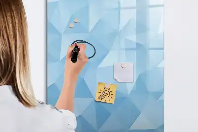 Glazen magneetbord met decoratieve print met abstractie in driehoeksvorm