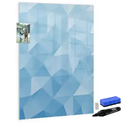 Glazen magneetbord met decoratieve print met abstractie in driehoeksvorm