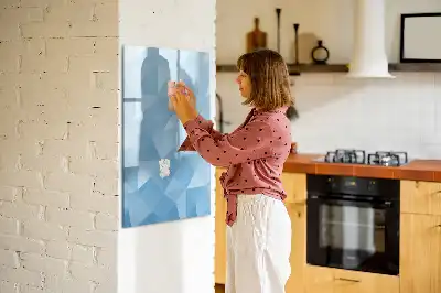 Glazen magneetbord met decoratieve print met abstractie in driehoeksvorm