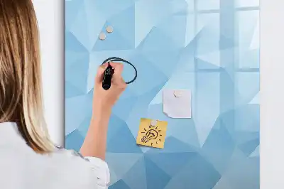 Glazen magneetbord met decoratieve print met abstractie in driehoeksvorm