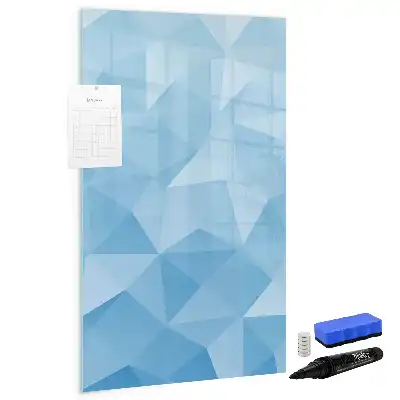 Glazen magneetbord met decoratieve print met abstractie in driehoeksvorm