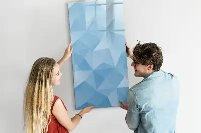 Glazen magneetbord met decoratieve print met abstractie in driehoeksvorm