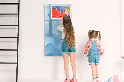 Glazen magneetbord met decoratieve print met abstractie in driehoeksvorm