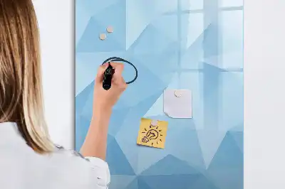 Glazen magneetbord met decoratieve print met abstractie in driehoeksvorm