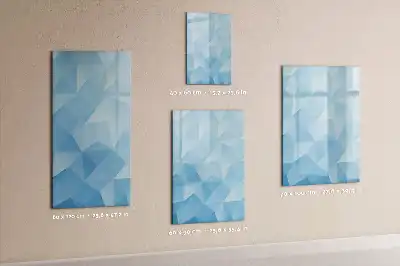 Glazen magneetbord met decoratieve print met abstractie in driehoeksvorm
