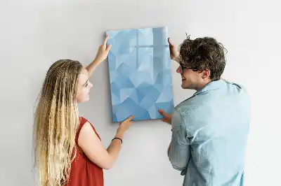 Glazen magneetbord met decoratieve print met abstractie in driehoeksvorm