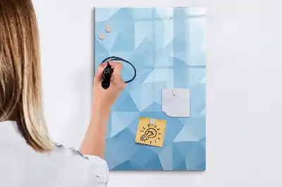 Glazen magneetbord met decoratieve print met abstractie in driehoeksvorm