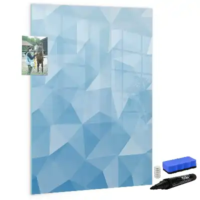 Glazen magneetbord met decoratieve print met abstractie in driehoeksvorm