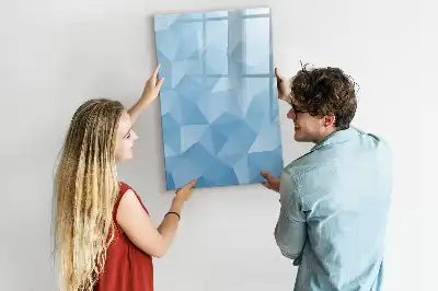 Glazen magneetbord met decoratieve print met abstractie in driehoeksvorm