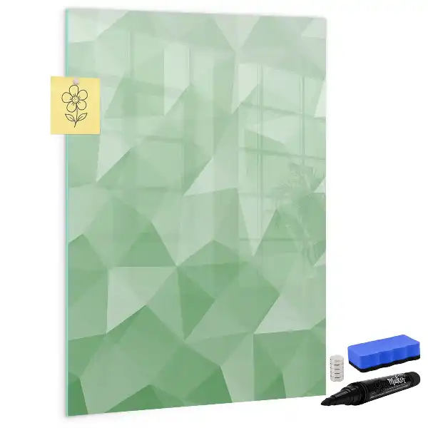 Glazen magneetbord met decoratieve print driehoek abstractie