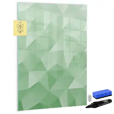 Glazen magneetbord met decoratieve print driehoek abstractie