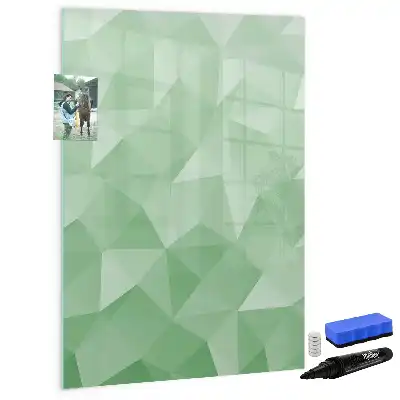 Glazen magneetbord met decoratieve print driehoek abstractie