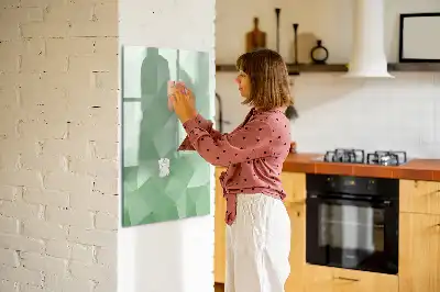 Glazen magneetbord met decoratieve print driehoek abstractie