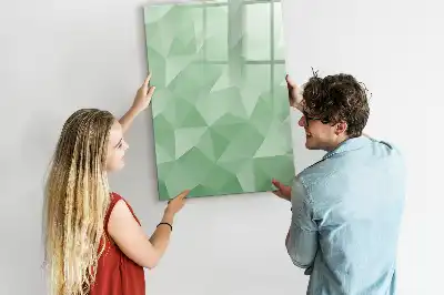 Glazen magneetbord met decoratieve print driehoek abstractie