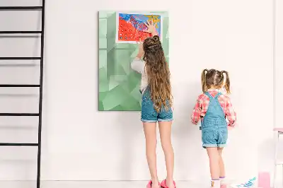 Glazen magneetbord met decoratieve print driehoek abstractie