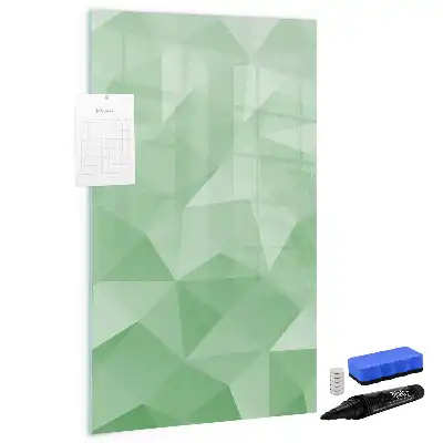 Glazen magneetbord met decoratieve print driehoek abstractie