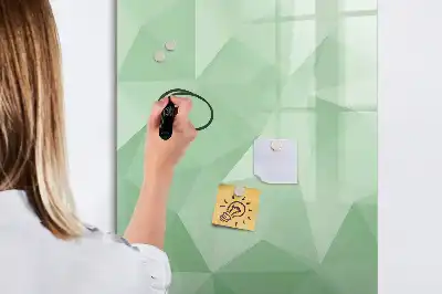 Glazen magneetbord met decoratieve print driehoek abstractie