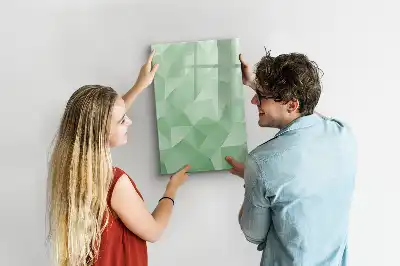 Glazen magneetbord met decoratieve print driehoek abstractie
