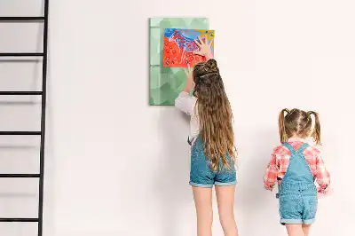 Glazen magneetbord met decoratieve print driehoek abstractie