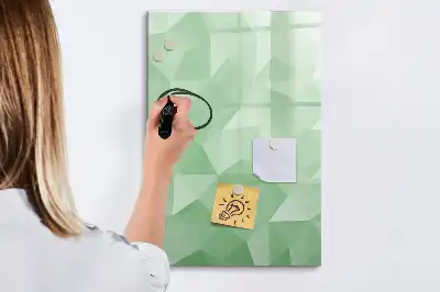 Glazen magneetbord met decoratieve print driehoek abstractie