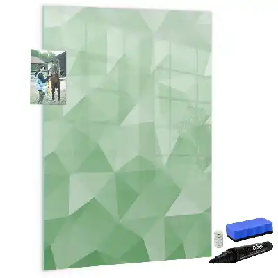 Glazen magneetbord met decoratieve print driehoek abstractie