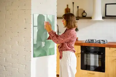Glazen magneetbord met decoratieve print driehoek abstractie