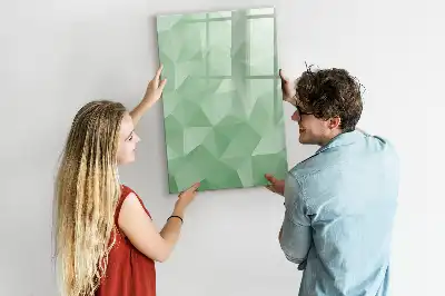 Glazen magneetbord met decoratieve print driehoek abstractie