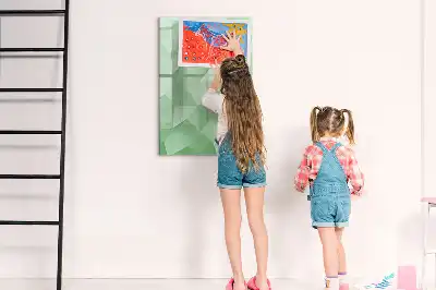 Glazen magneetbord met decoratieve print driehoek abstractie