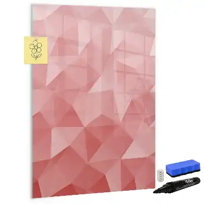 Magnetisch glazen memobord voor aan de muur met abstracte driehoekprint