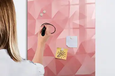 Magnetisch glazen memobord voor aan de muur met abstracte driehoekprint