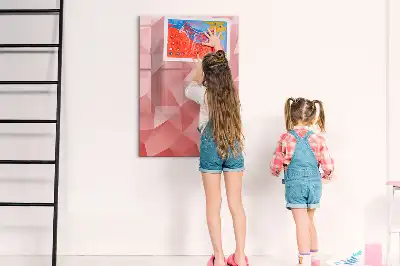 Magnetisch glazen memobord voor aan de muur met abstracte driehoekprint