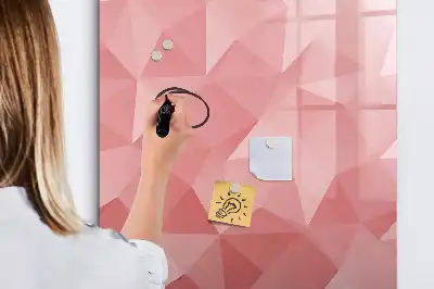 Magnetisch glazen memobord voor aan de muur met abstracte driehoekprint