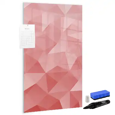 Magnetisch glazen memobord voor aan de muur met abstracte driehoekprint