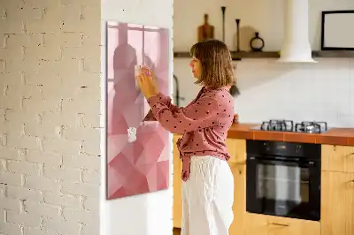 Magnetisch glazen memobord voor aan de muur met abstracte driehoekprint